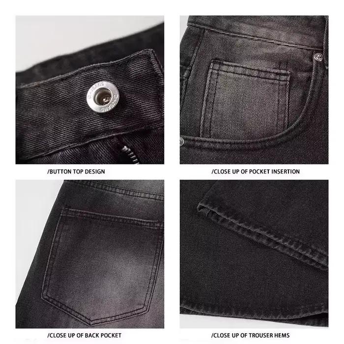 Jeans vintage Y2K pour hommes coupe droite déchiré style streetwear hip-hop baggy ocassions décontractées et cadeaux pour les fans de mode vintage