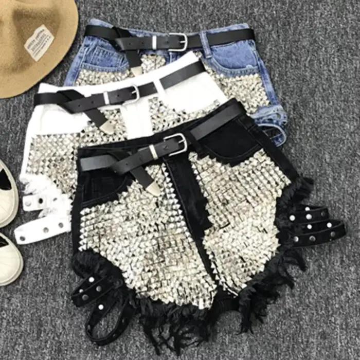 Jean en Denim à Rivets pour Femme
