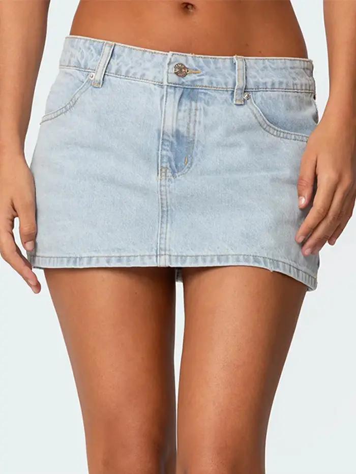 Mini jupe en jean noir Sexy pour femmes