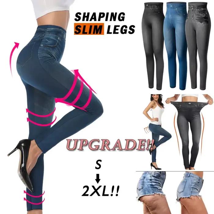 Miss Moly mode mince femmes Leggings Faux Denim jean