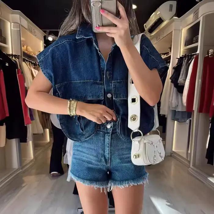 Cardigan en Denim pour femmes