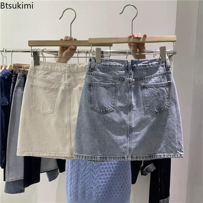 Nouvelle jupe courte en jean pour femme
