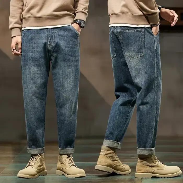 Nouveau Jean en Coton Vajaned Pantalon Harem Ample Tendance Décontracté pour le Travail en Extérieur Occasions Spéciales