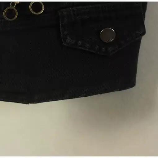 Gilet en denim noir pour femme