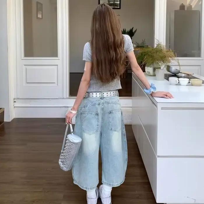 Jean baggy décontracté pour femme style vintage sexy Harajuku Y2K punk