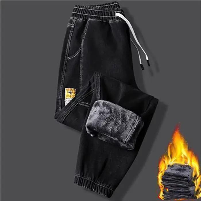 Jeans d'hiver chaud sourire hommes sarouel
