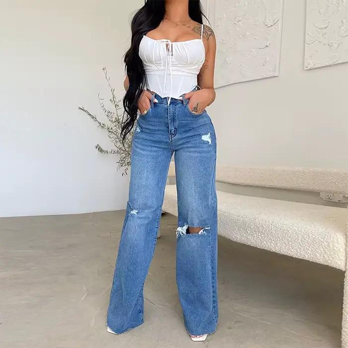Jean large confortable pour femme