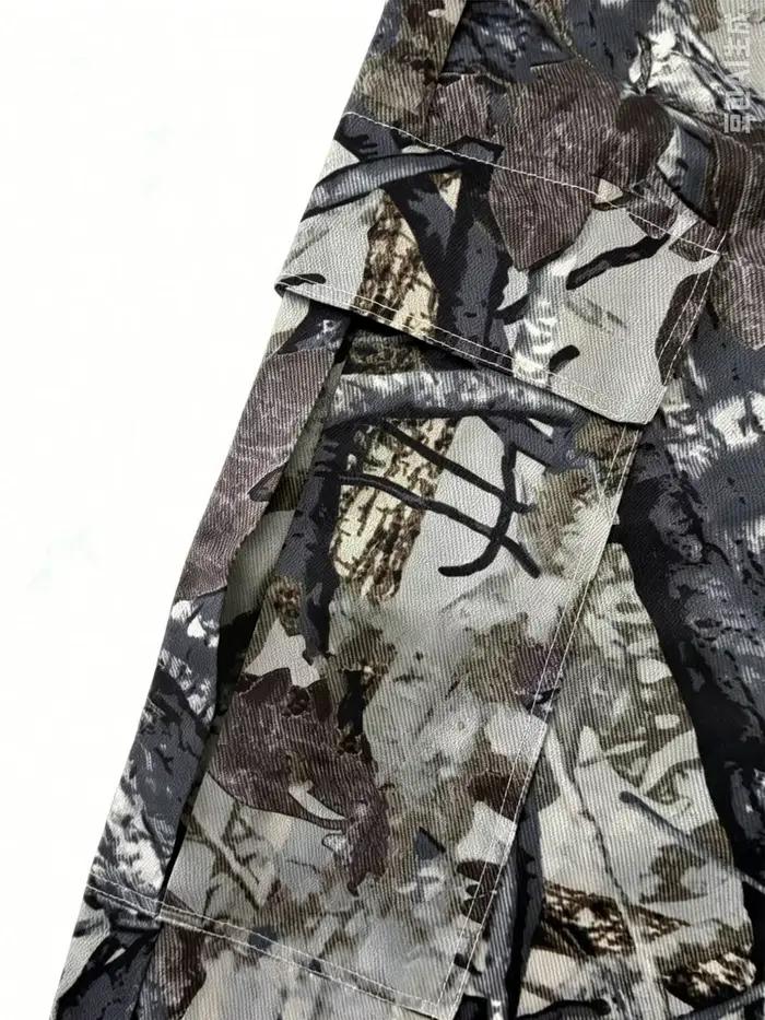Jean de travail ample à jambe droite camouflage pour homme – Confortable et polyvalent