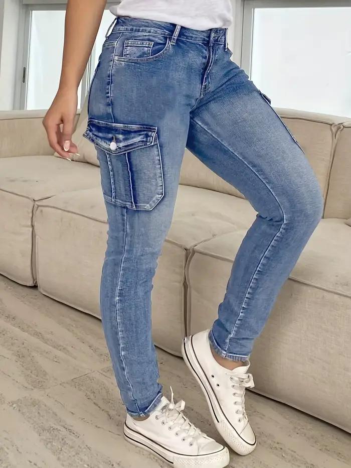 Jean crayon pantalon femmes Vintage Denims plusieurs poches taille basse lavé en détresse Stretch Streetwear cheville