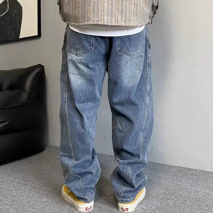 Nouveau jean décontracté délavé grande taille pour homme