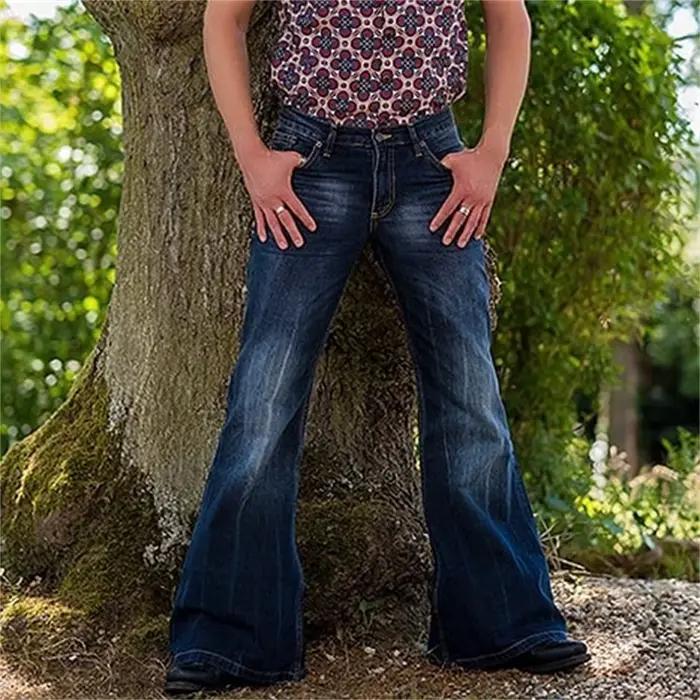Grands jeans évasés pour homme, pantalon ample et classique, denim solide, style décontracté, nouvelle collection, idéal pour toutes les saisons et occasions quotidiennes