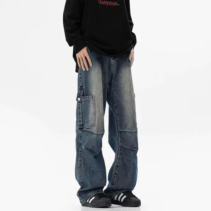 Jean rétro délavé 2026 ample homme style urbain américain polyvalent toutes saisons occasions quotidiennes