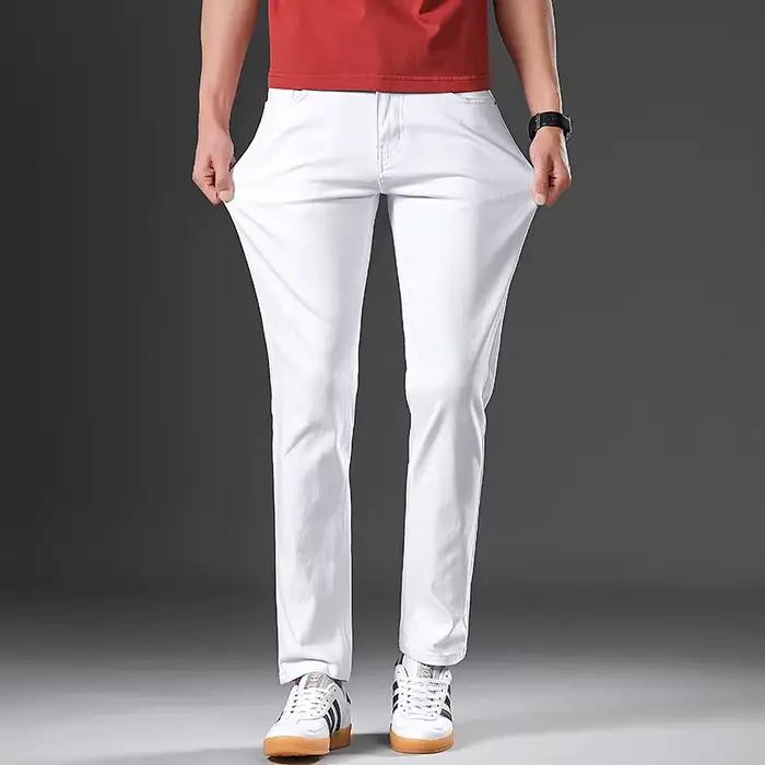 Jean en coton blanc pour hommes