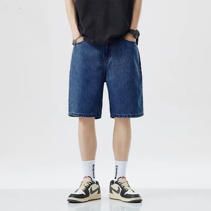 2025 nouveaux Shorts d'été jean hommes Denim pantalon Stretch bleu foncé Design de mode