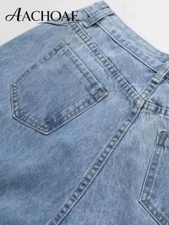 AACHOAE Jean Harem Femme en Coton Taille Haute