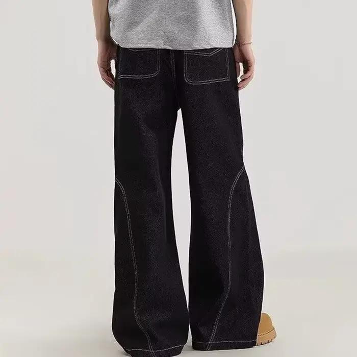 Jean baggy imprimé jacquard à motif gothique d'automne pour hommes