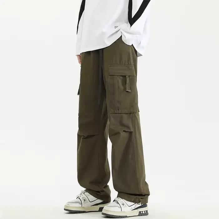 Pantalons de travail pour hommes 2025 printemps automne nouvelle marque à la mode lâche coton jambe droite pantalon mâle américain décontracté sport droit