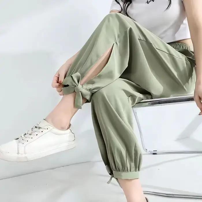 Pantalon femme taille élastique esthétique toutes les tendances Vintage moyennes 2025 coton pantalons chics et élégants