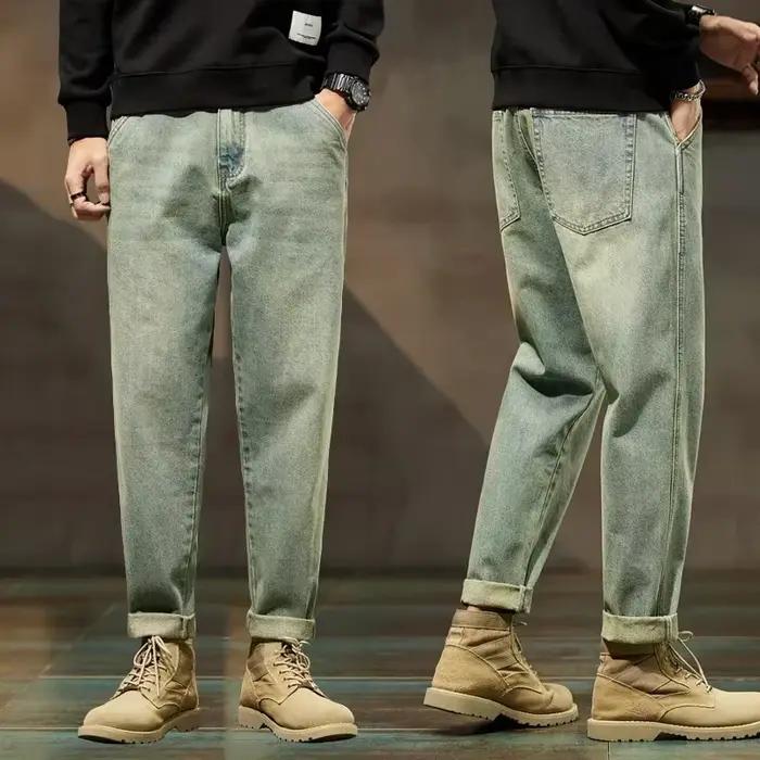 Nouveau Jean en Coton Vajaned Pantalon Harem Ample Tendance Décontracté pour le Travail en Extérieur Occasions Spéciales