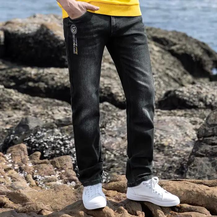 Bruce & Shark classique taille moyenne hiver noir hommes jean mode loisirs