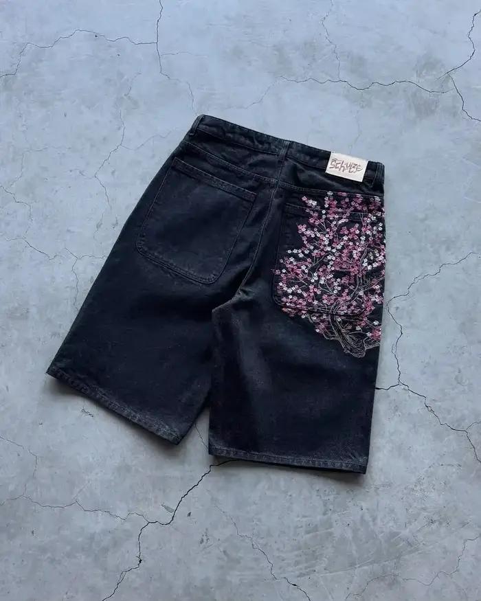 Shorts en jean foncé pour homme