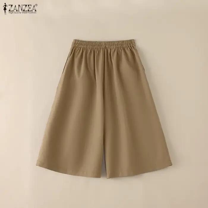ZANZEA Pantalon Capri décontracté pour femme