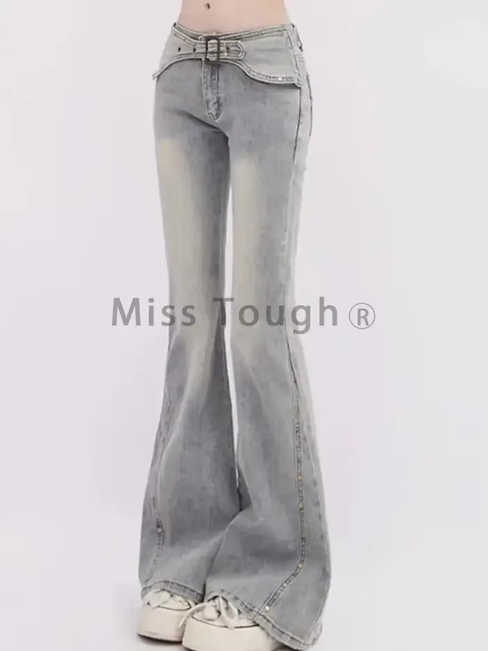Jean évasé taille basse pour femme
