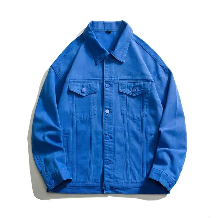 Veste en jean blanche surdimensionnée pour homme