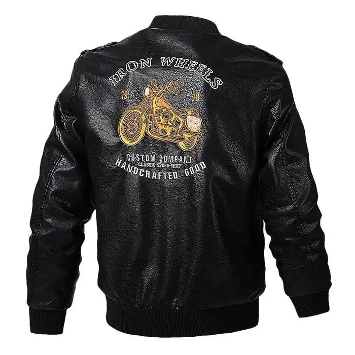 Vestes en cuir de motard de rue pour hommes à la mode