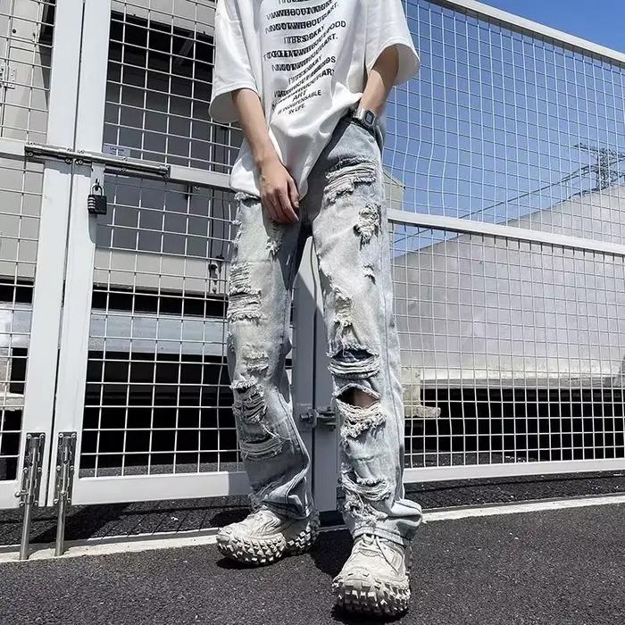 Jean déchiré Hip Hop américain pour homme