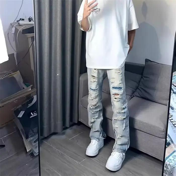 Jean déchiré Hip Hop américain pour homme