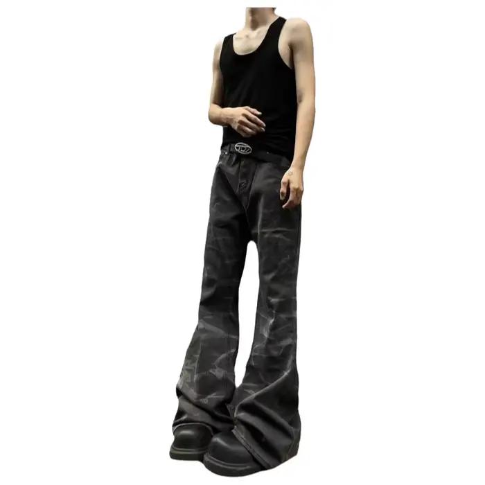 Jeans décontractés style streetwear américain coupe droite ample pour homme printemps automne usage urbain casual