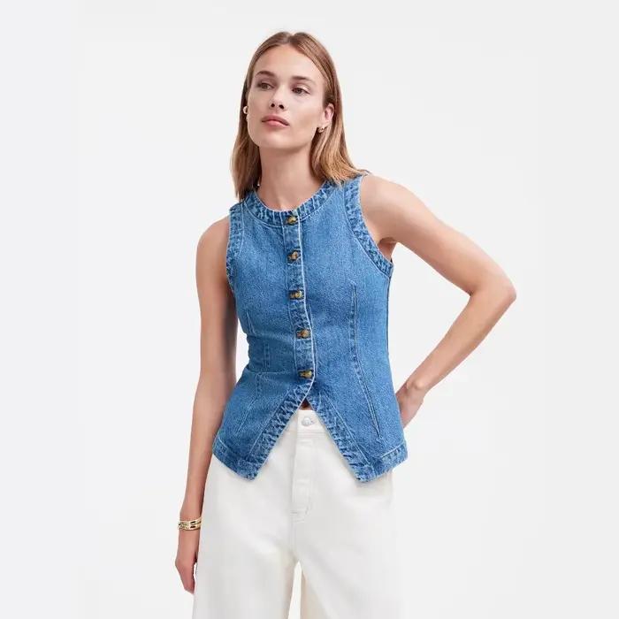 Gilet en Denim sans manches pour femmes