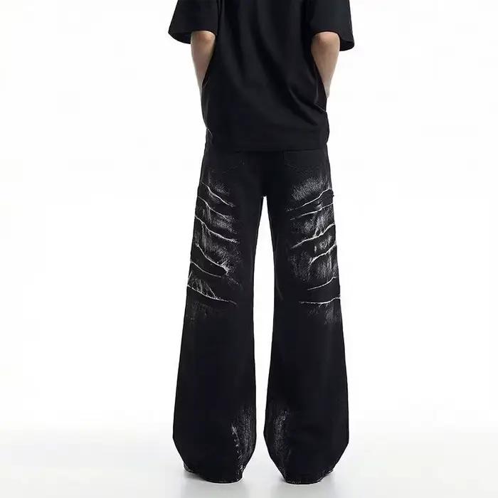 Jeans Baggy Retro Noir Avec Rivets Style Y2K Streetwear Hommes Occasions De Tous Les Jours