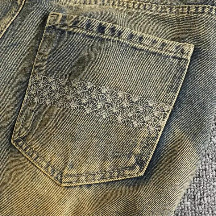 Jeans décontractés rétro à jambe droite pour hommes