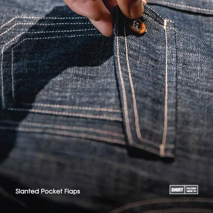 Maden-Chemises en jean denim vintage pour hommes