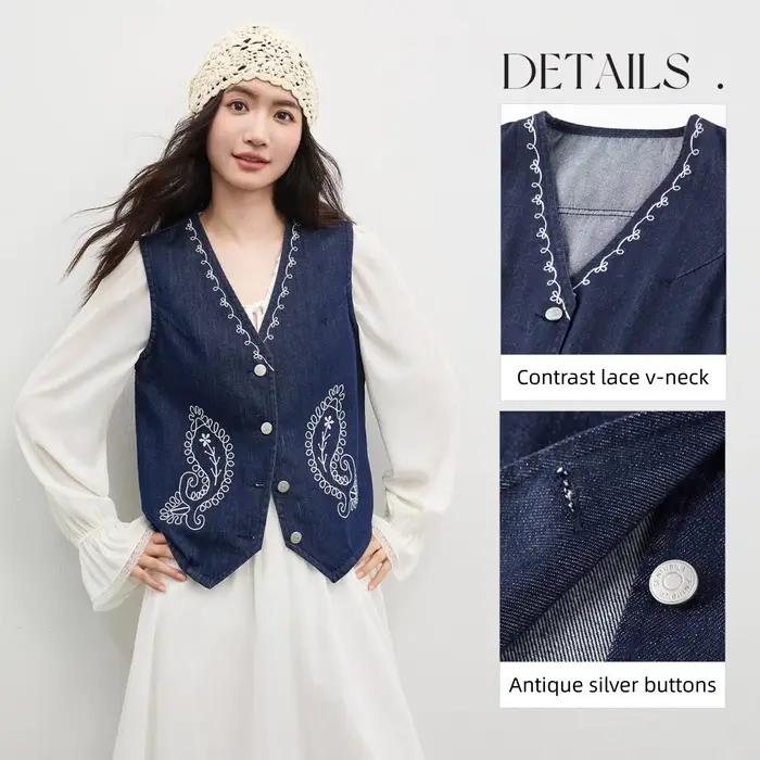 Gilet en jean pour femme SENTUBILA