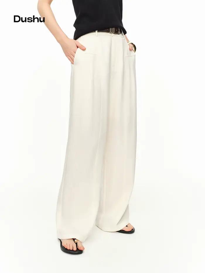 Pantalon large taille haute DUSHU pour femme – Tendance