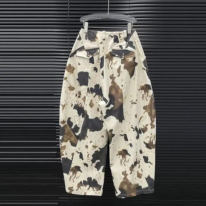 DEAT 2025 début automne nouveau Style ample motif contraste couleur jean pour femmes