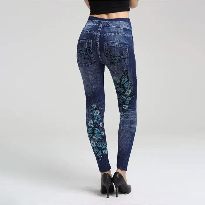 Legging en Jean Sans Couture pour Femme