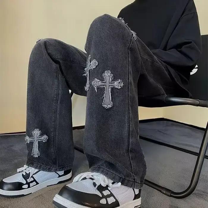 Jean en Denim à jambes droites pour hommes