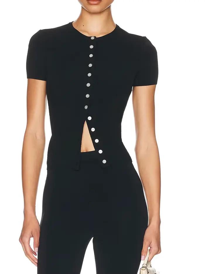 Pantalon et pantalon-culotte en tricot noir pour femme, coupe ajustée extensible, élégant et tendance, nouvelle collection été 2026 pour toutes occasions