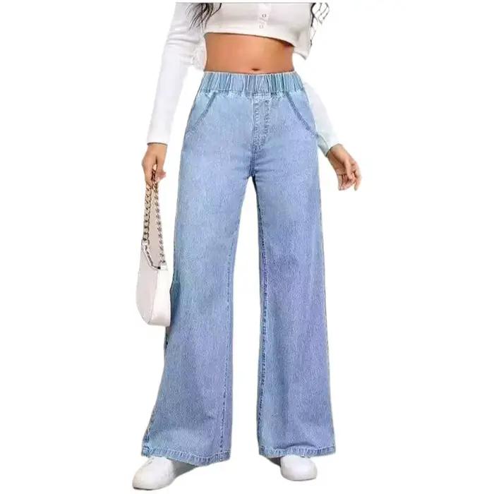 Jean ample taille haute coupe droite pour femme – Nouvelle collection automne-hiver – Pantalon large grande