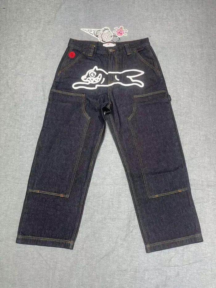 Pantalon en jean bleu marine style vintage américain 2026ss