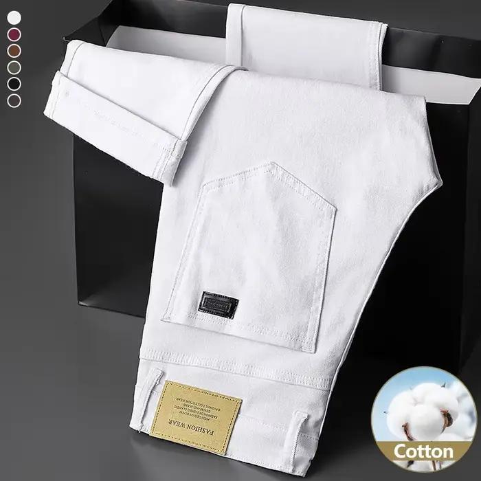 Jean en coton blanc pour hommes