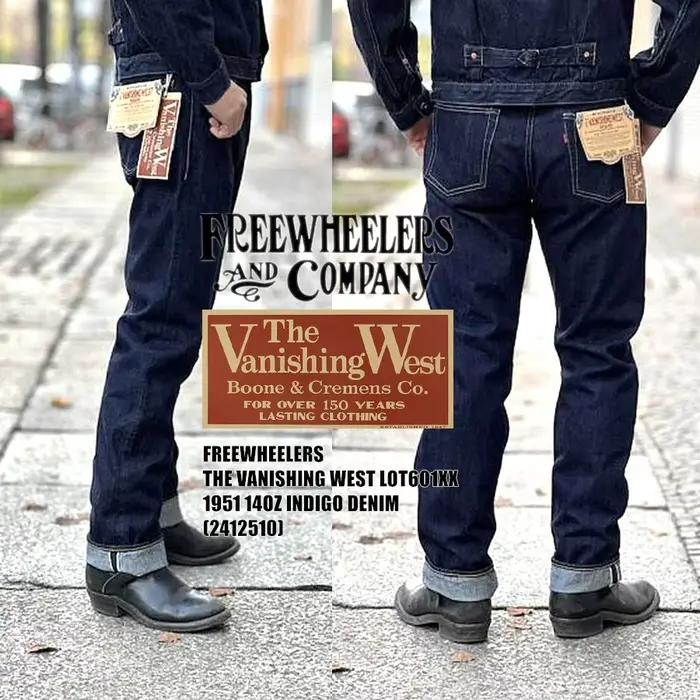 FREEWHEELERS 601XX 1951, cinq sacs de jeans vintage indigo de 14 oz