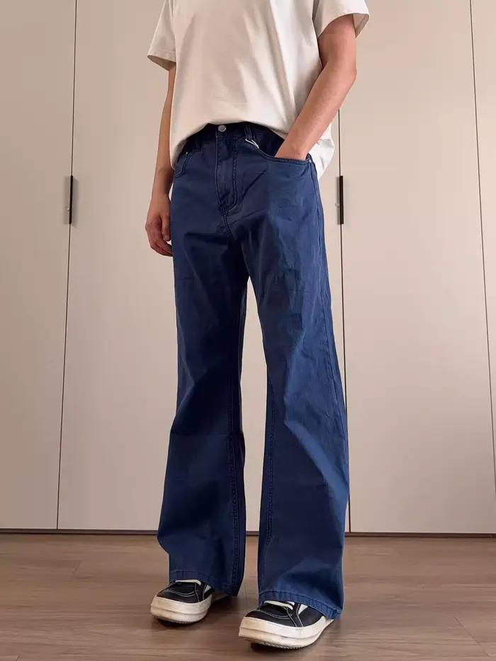 Jean micro-élastique bleu léger pour homme