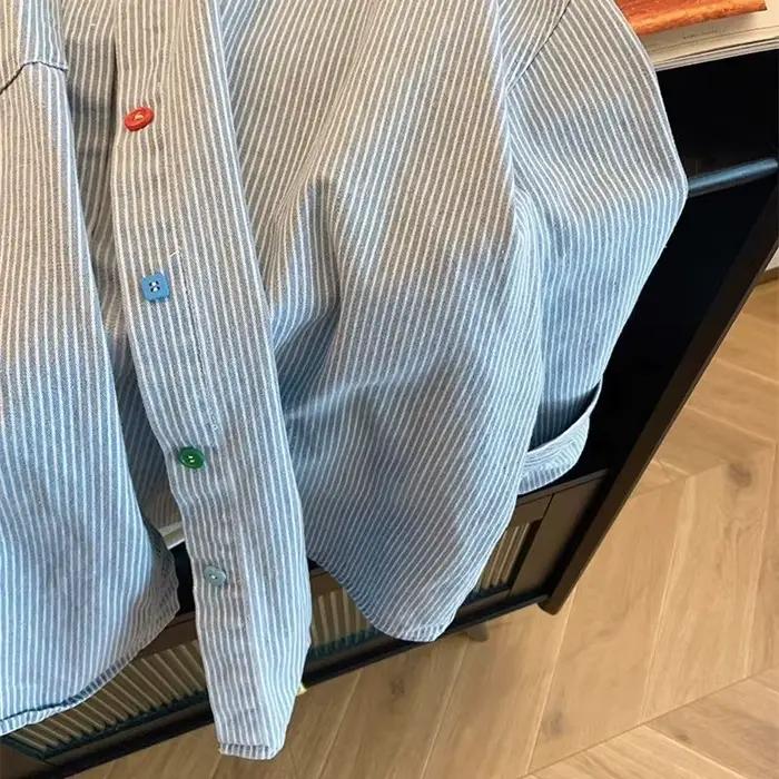 Chemise surdimensionnée rayée en jean vintage Belles chemisiers pour femmes en promotion