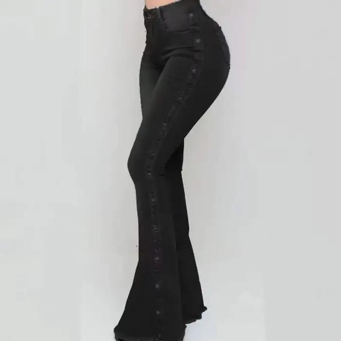 Jean taille haute en Denim extensible pour femme