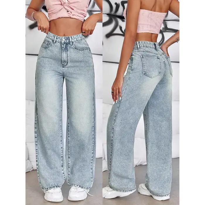 Pantalon large en jean pour femme 2026